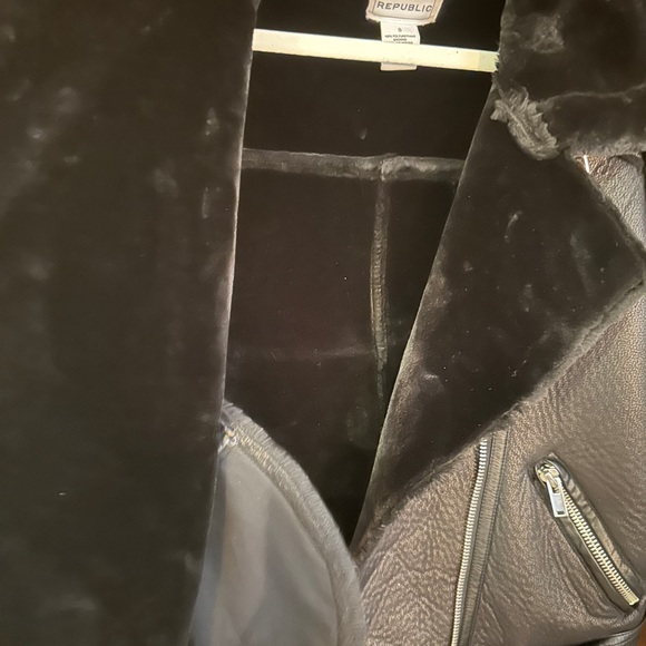 For The Republic Fur Motorcycle Bomber Jacket - fall x sheepskin - Picture 3 of 3